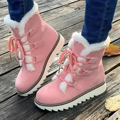 Women's Textured Flat Boots Padded Collar