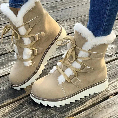 Women's Lace Up Boots Elevated Sole - VibreMode