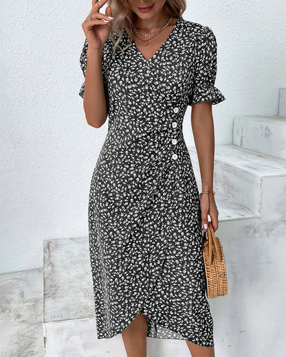 Image of Heather | Women's Floral Wrap Midi Dress