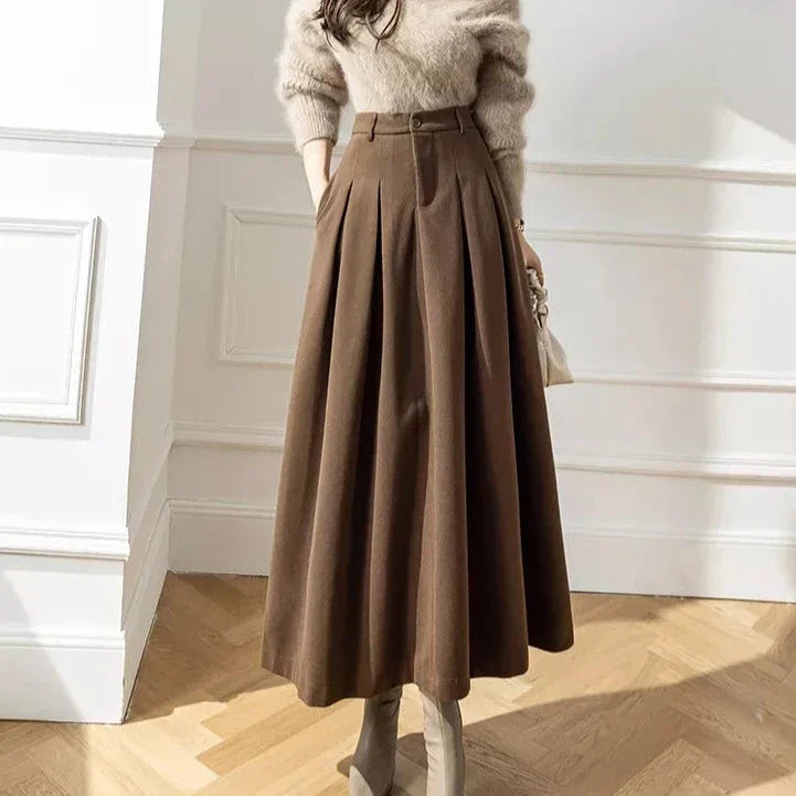 Image of Heather | Women's High-Waisted A-Line Maxi Skirt