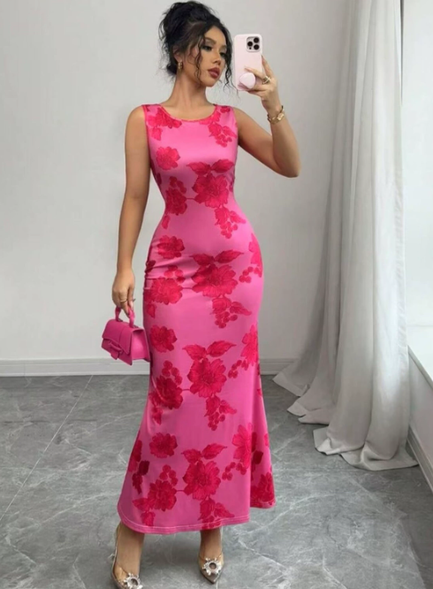 Women's Sleeveless Bodycon Midi Dress - VibreMode