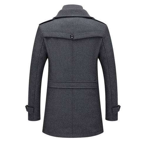 Men's Mid-Length Coat Button Front Zip Layer Tan