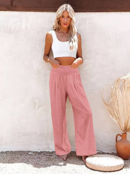Elegant High Waisted Wide Leg Women's Pants