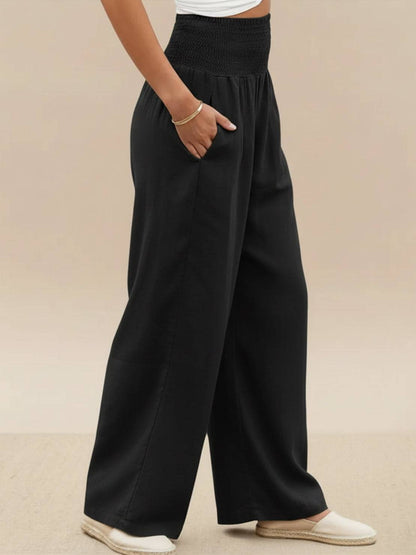Elegant High Waisted Wide Leg Women's Pants