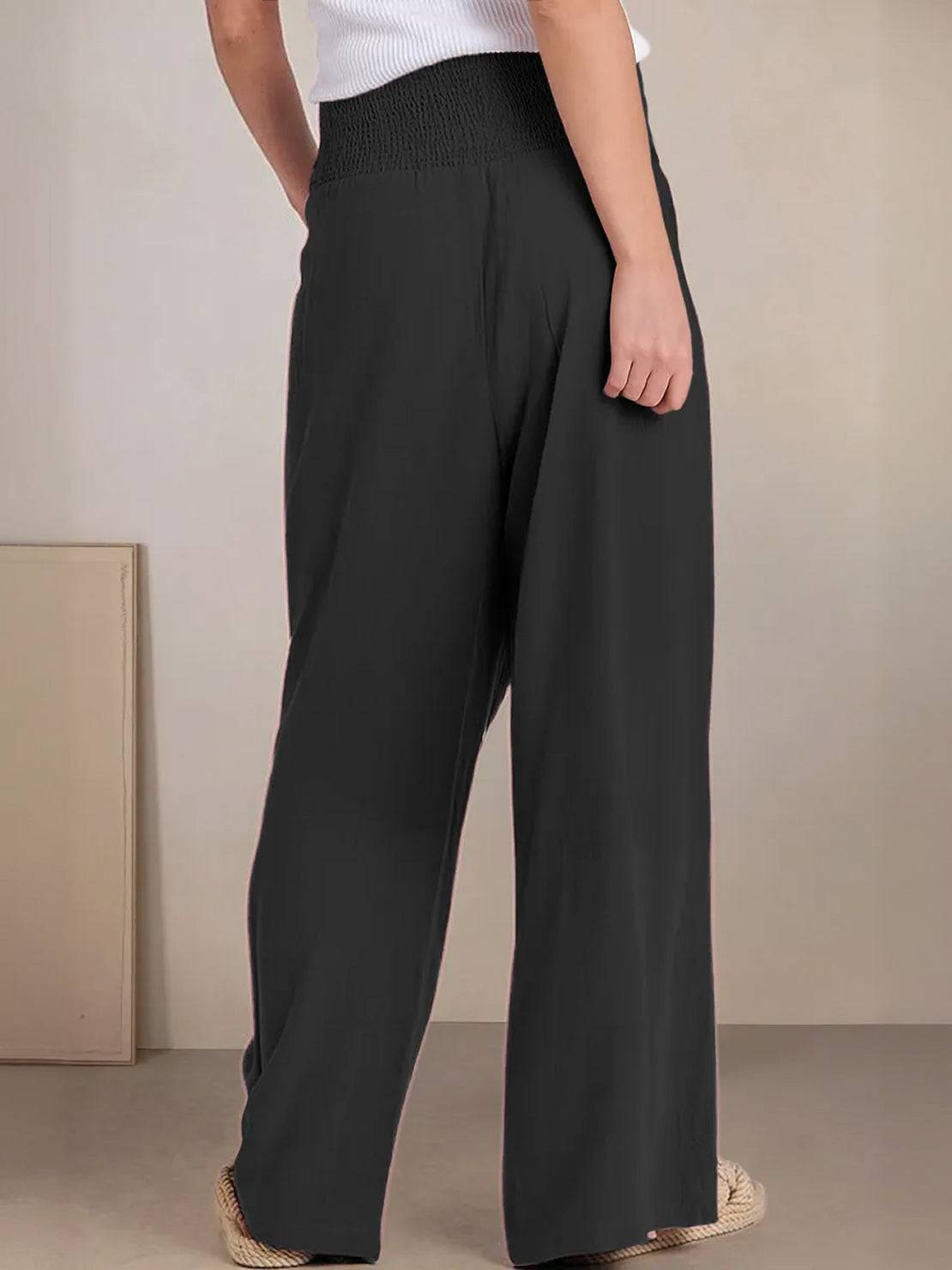 Elegant High Waisted Wide Leg Women's Pants