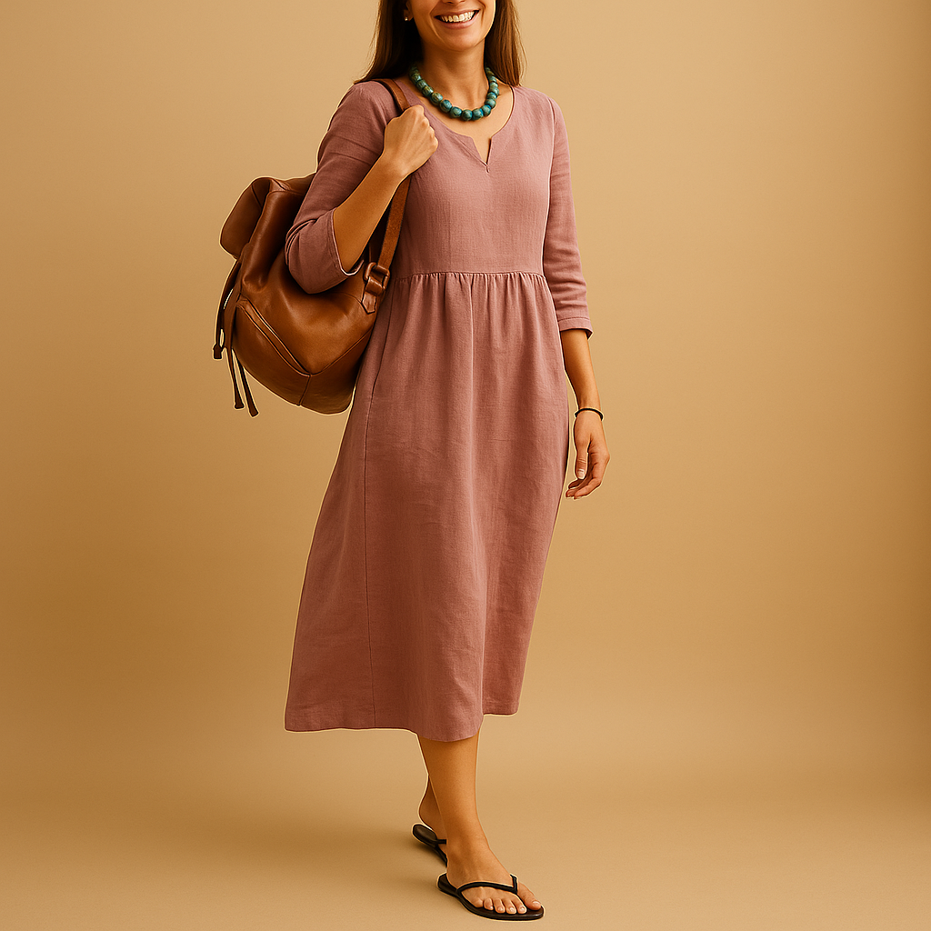 Women's High Waist Midi Dress - VibreMode