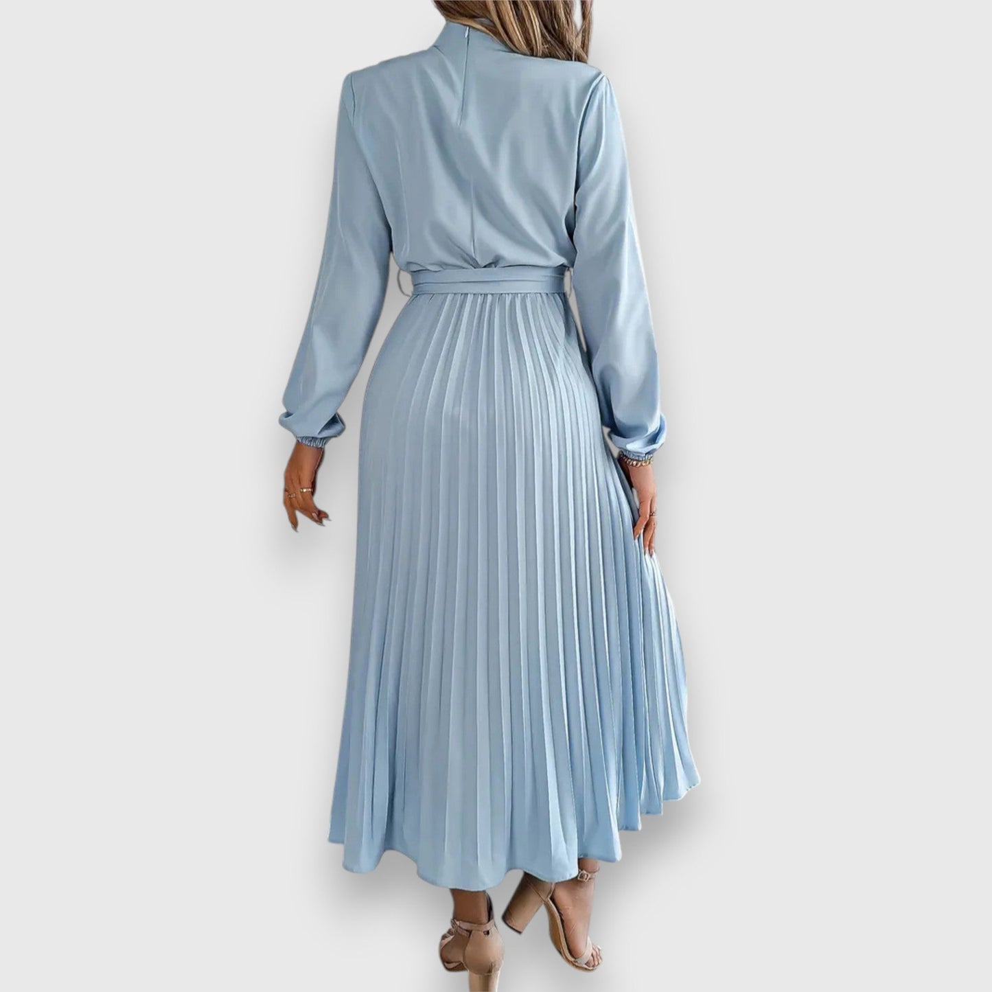 Women's Pleated Dress Tie Waist