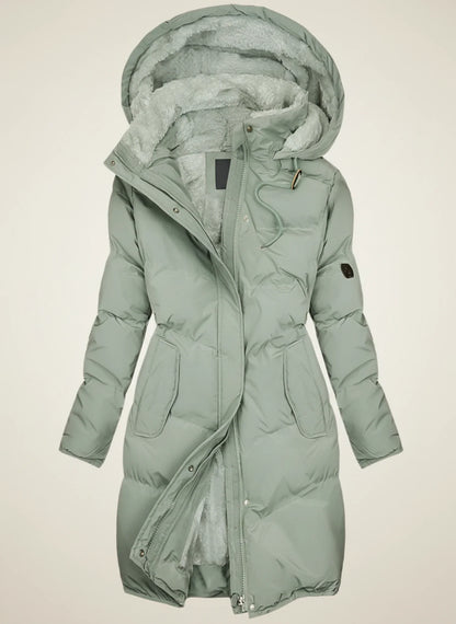 Women's Hooded Puffer Jacket Longline - VibreMode