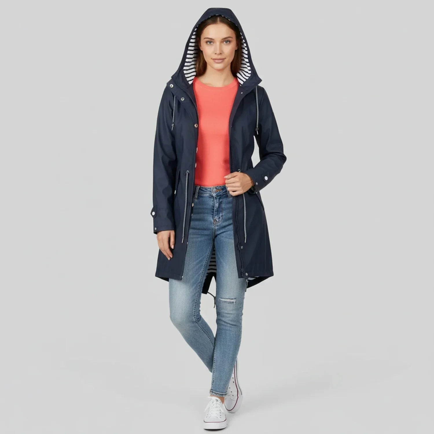 Women's Hooded Rain Jacket - VibreMode
