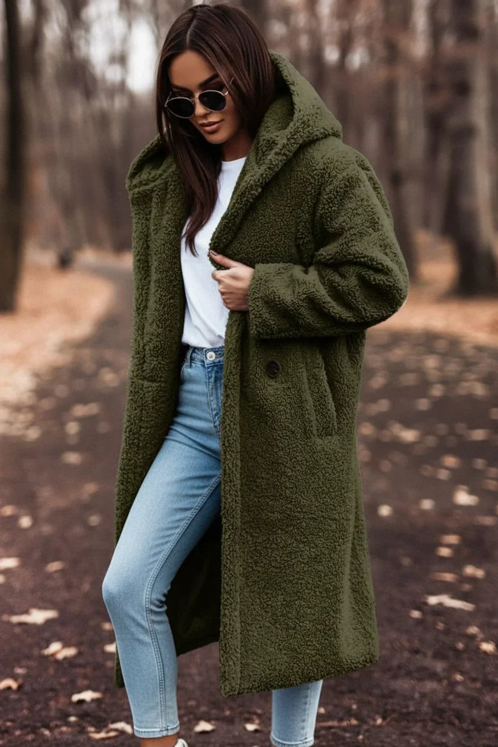 Hooded Teddy Coat for Women AI replaced image