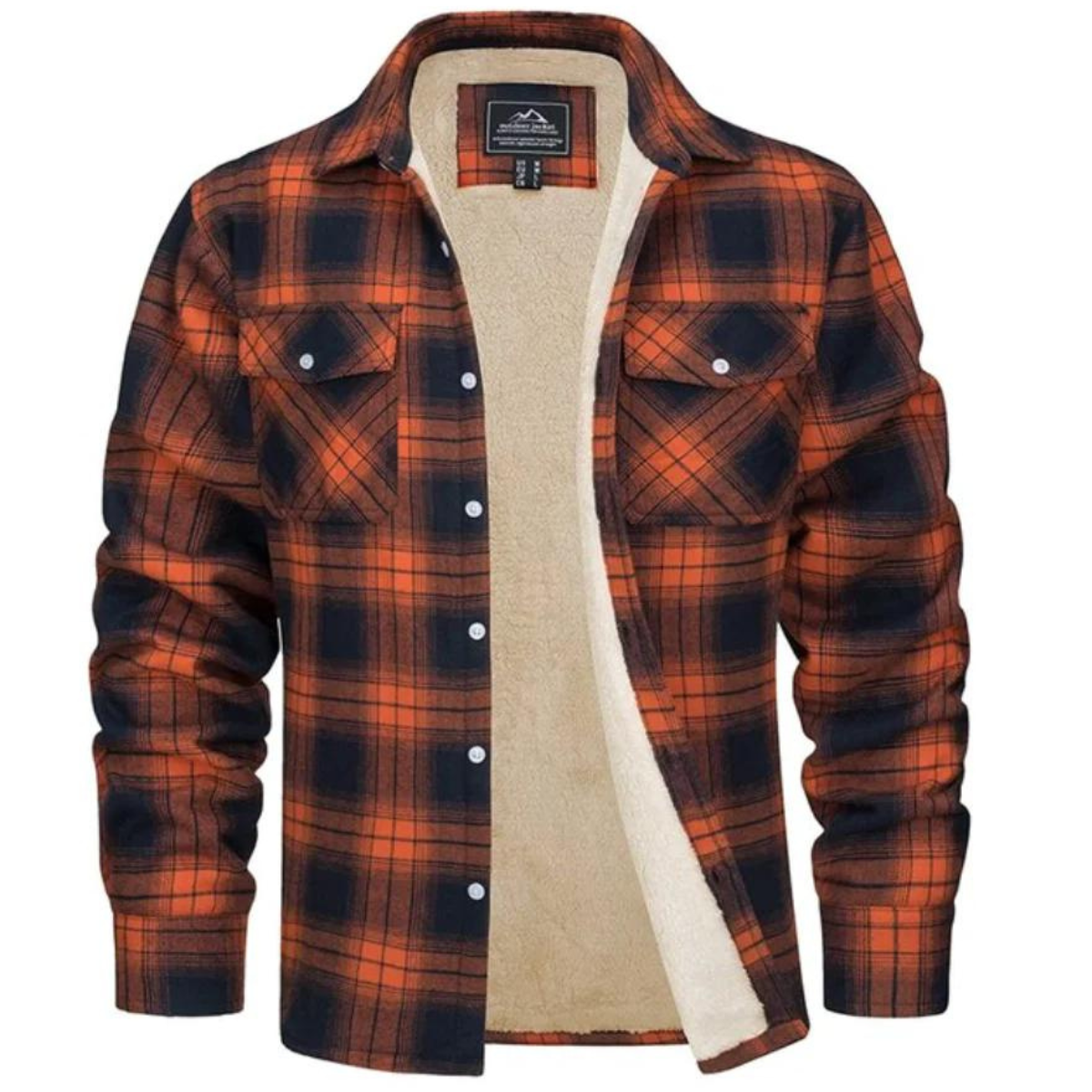 Men's Sherpa Lined Flannel Jacket - VibreMode