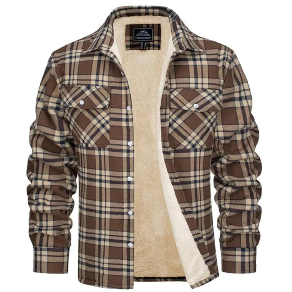 Image of Hugh | Men's Sherpa Lined Flannel Jacket