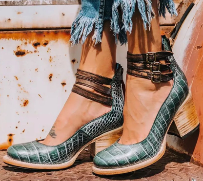 Ladies' Classic Buckle High Heel Shoes