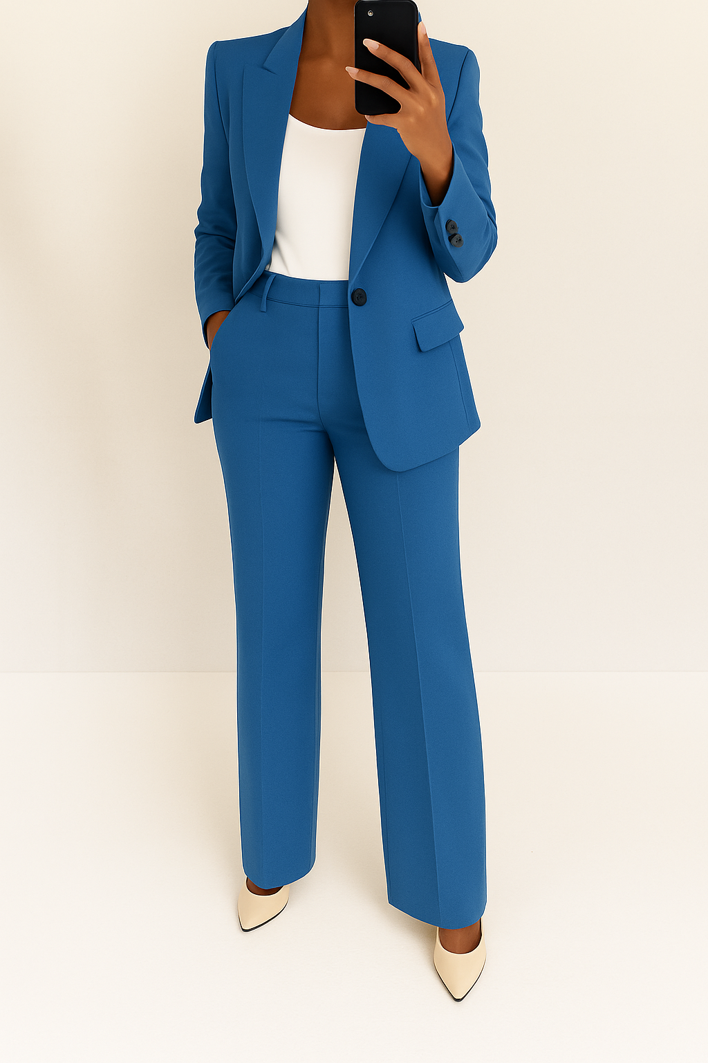 Women's Two Piece Full Length Blazer Suit - VibreMode