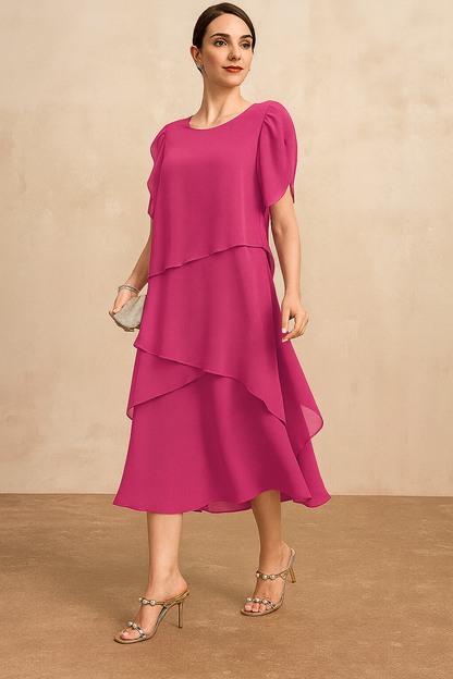Women's Midi Tiered Skirt Dress - VibreMode