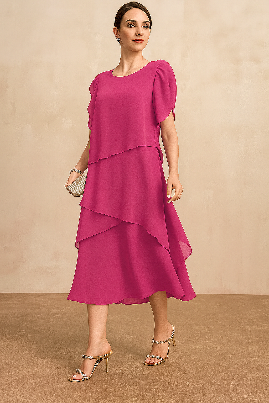 Women's Midi Tiered Skirt Dress