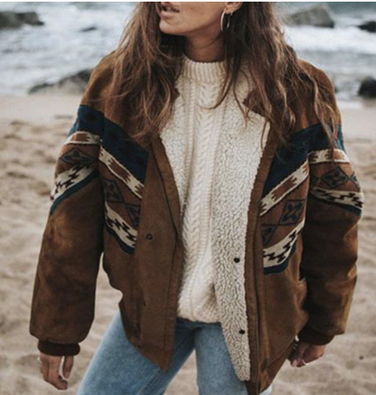 Women's Boho Winter Jacket Cozy Outerwear
