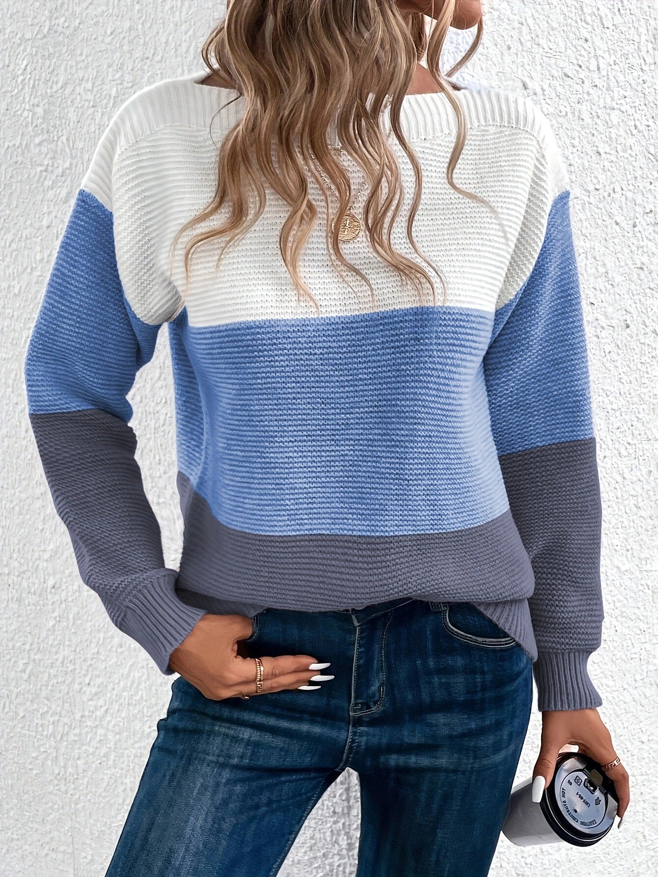 Women's Classic Boat Neck Sweater Soft Long Sleeves