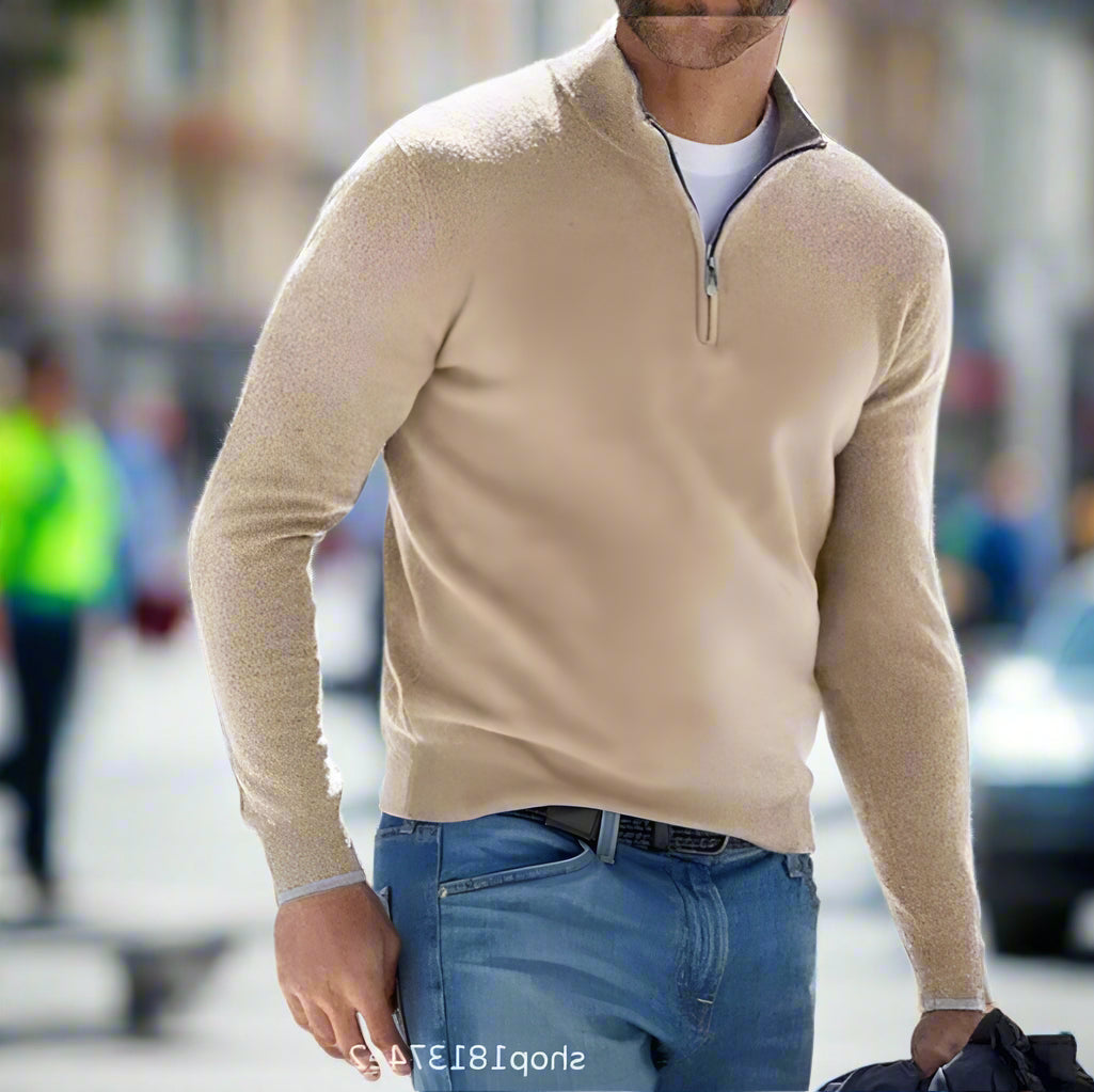 Men's Wool Zipper Sweater