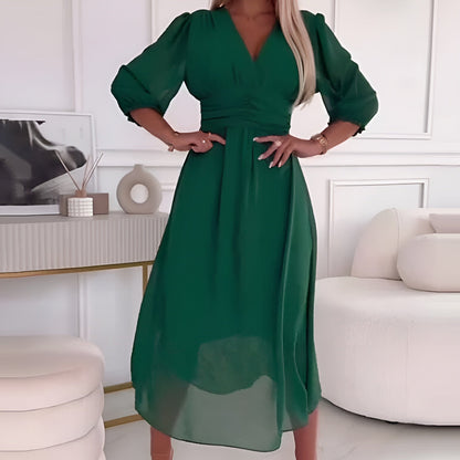 Elegant Women's Flowy Wrap Evening Dress