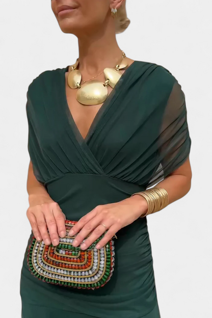 Chic Cold Shoulder Flowy Midi Dress