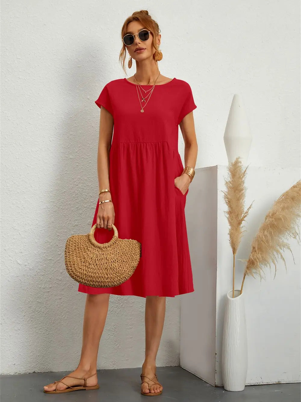 Women's Casual Pocket Dress Everyday Comfort