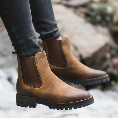 Women's Ankle Boots Elastic Panel Lug Sole