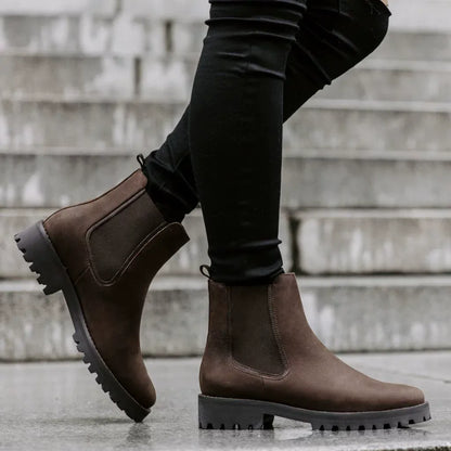 Women's Ankle Boots Elastic Panel Lug Sole
