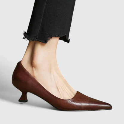 Vera | Ladies Low Heel Red Slingback Pumps