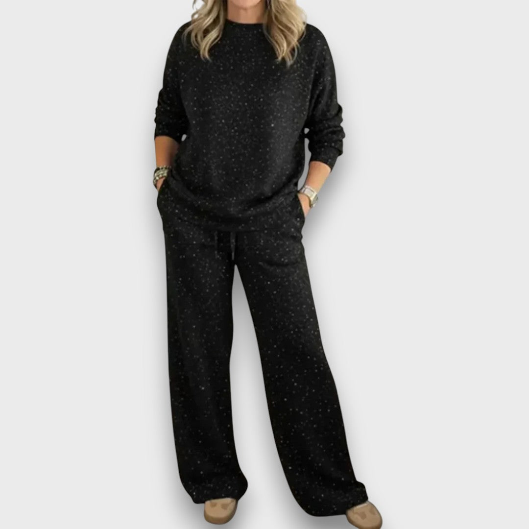 Women's Long Sleeve And Wide Leg Pants