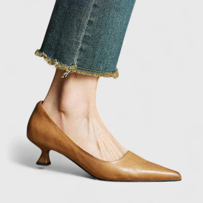 Vera | Ladies Low Heel Red Slingback Pumps