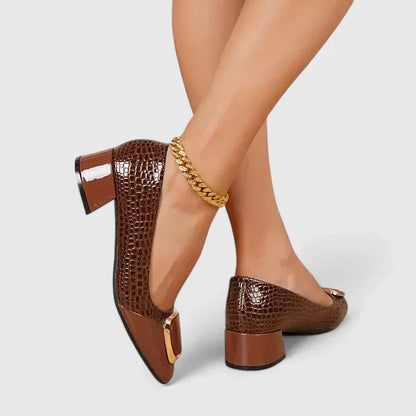 Women's Block Heel Loafers Slip-On - VibreMode