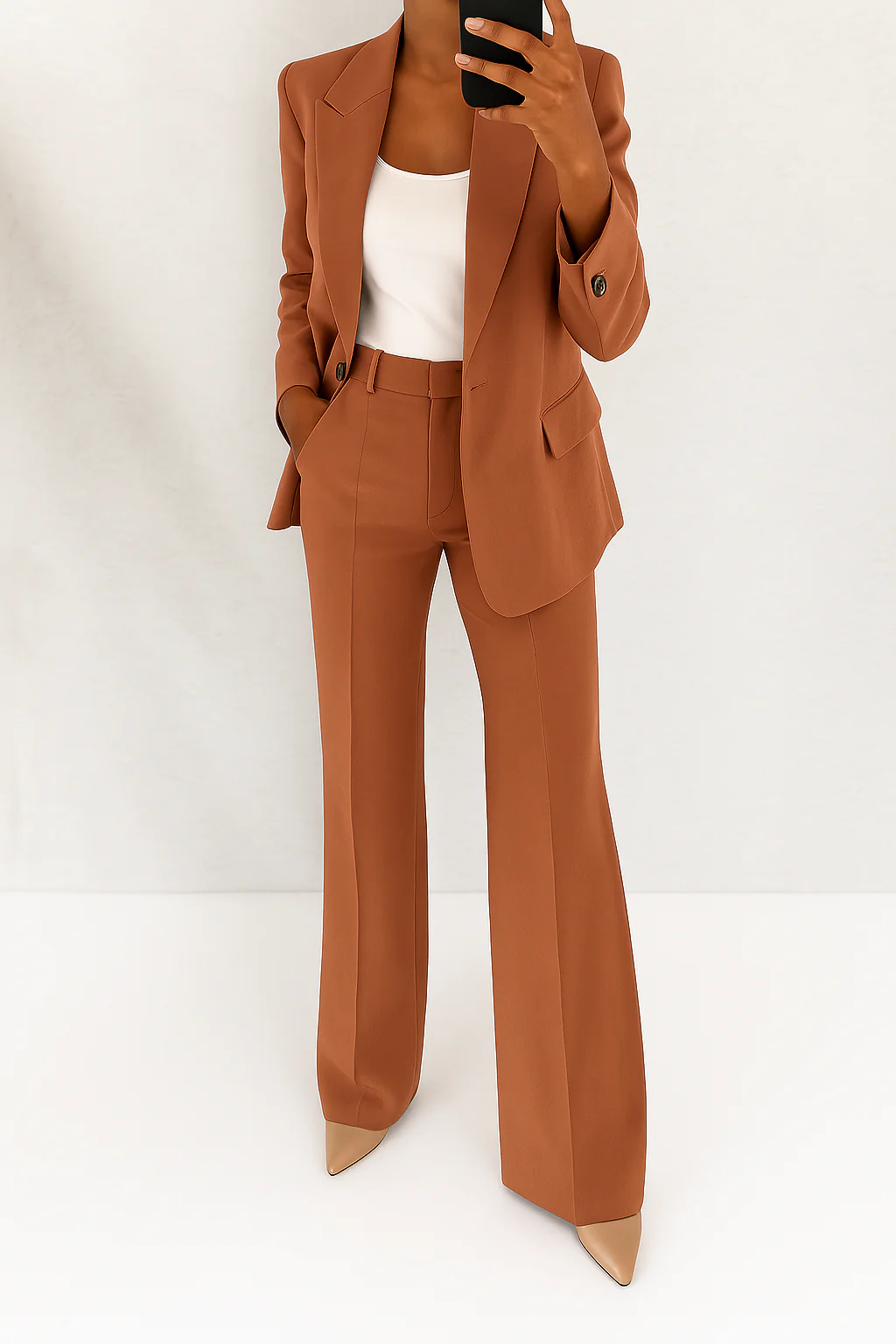 Women's Two Piece Full Length Blazer Suit