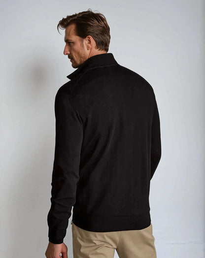 Men's Quarter Zip Sweater Wool Blend