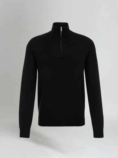 Men's Quarter Zip Sweater Wool Blend