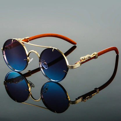 Vintage Double Bridge Sunglasses Retro Style - VibreMode