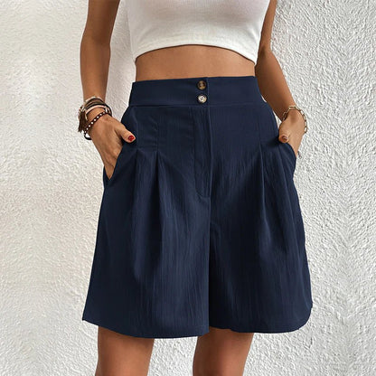 Women's High Waisted Loose Fit Shorts with Pockets