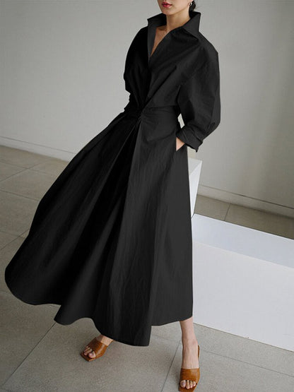 Image of Jane | Women's Collared A-Line Midi Dress