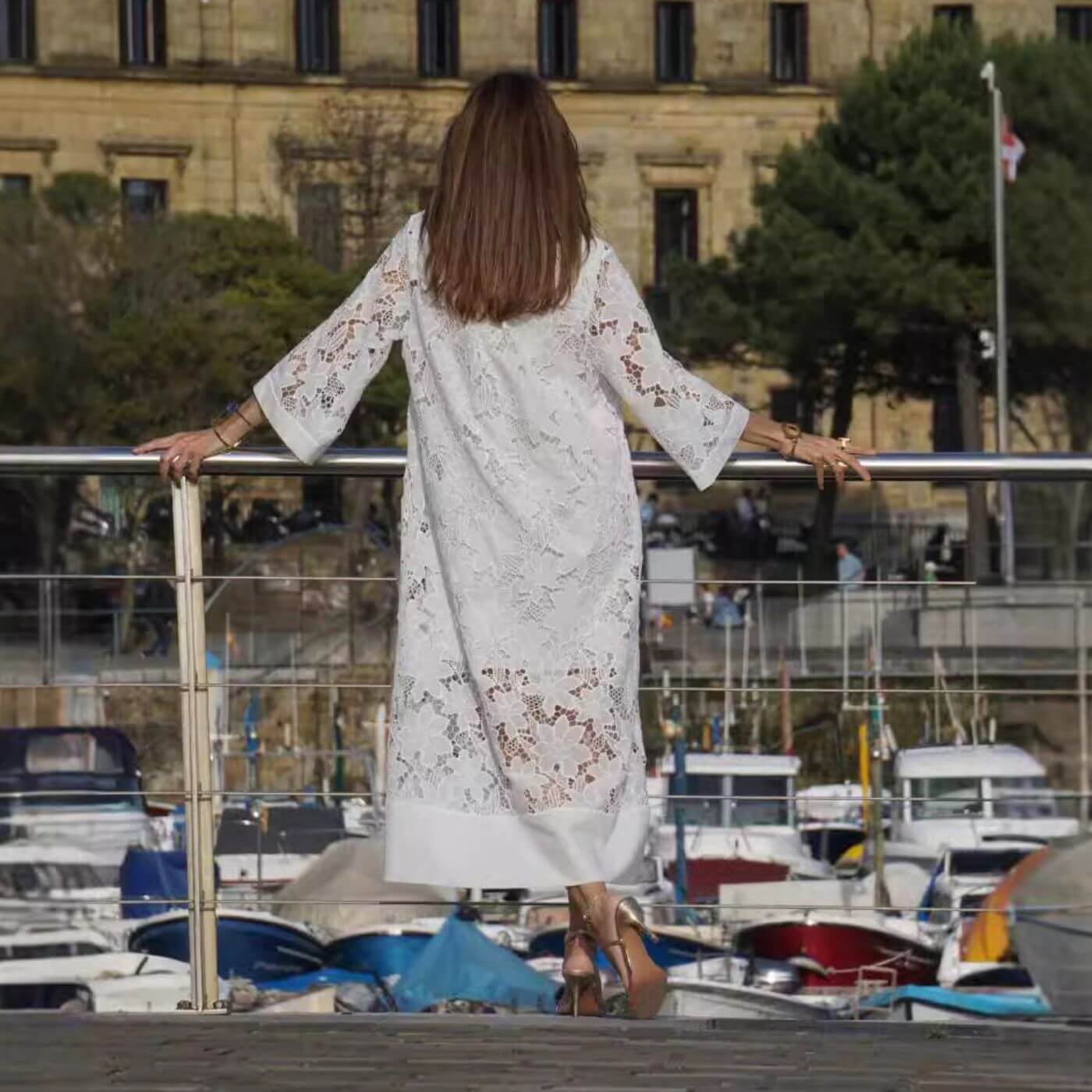 Image of Jane | Women's Long Sleeve Lace Midi Dress