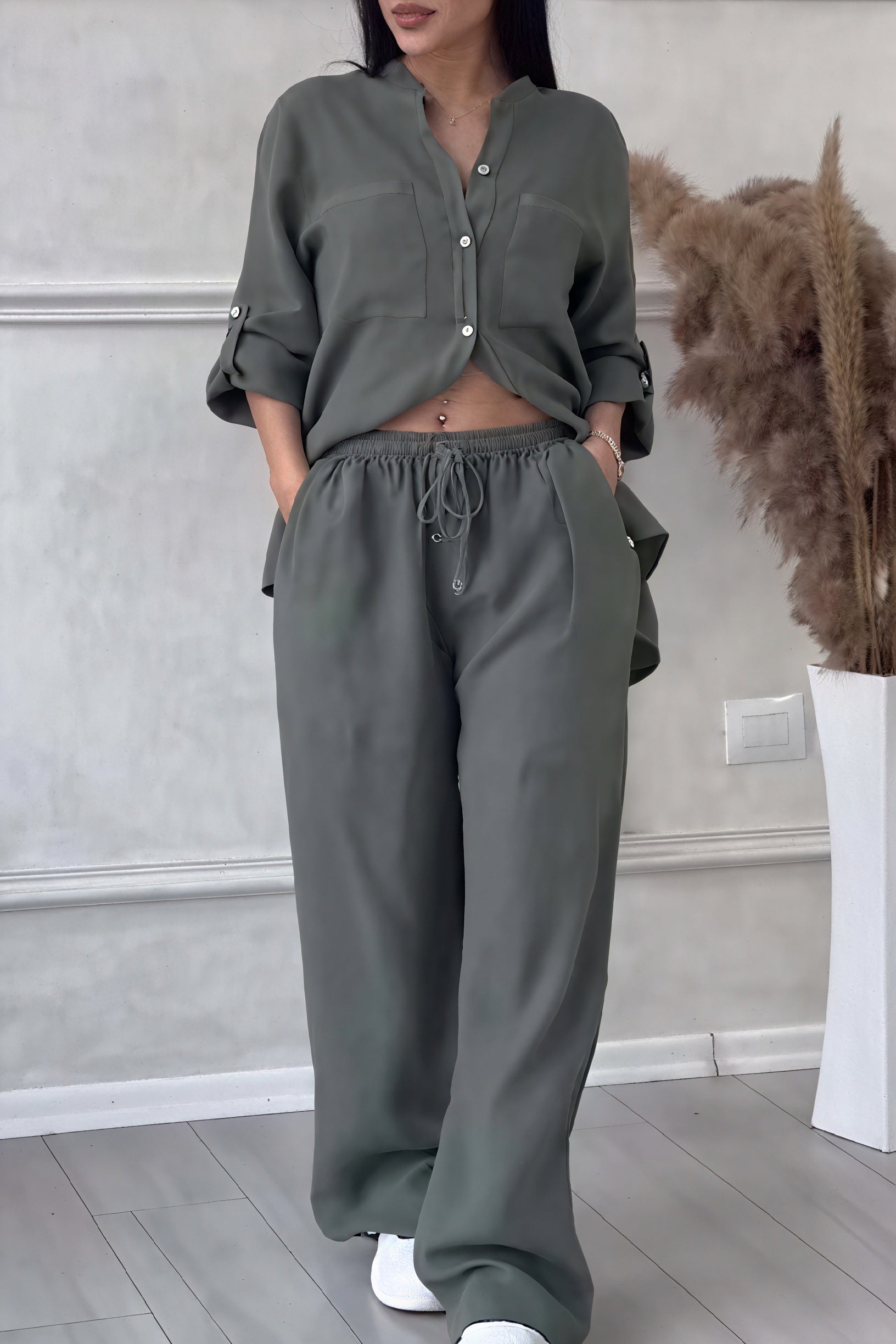 Image of Janet | Women's Button-Up Two-Piece Set