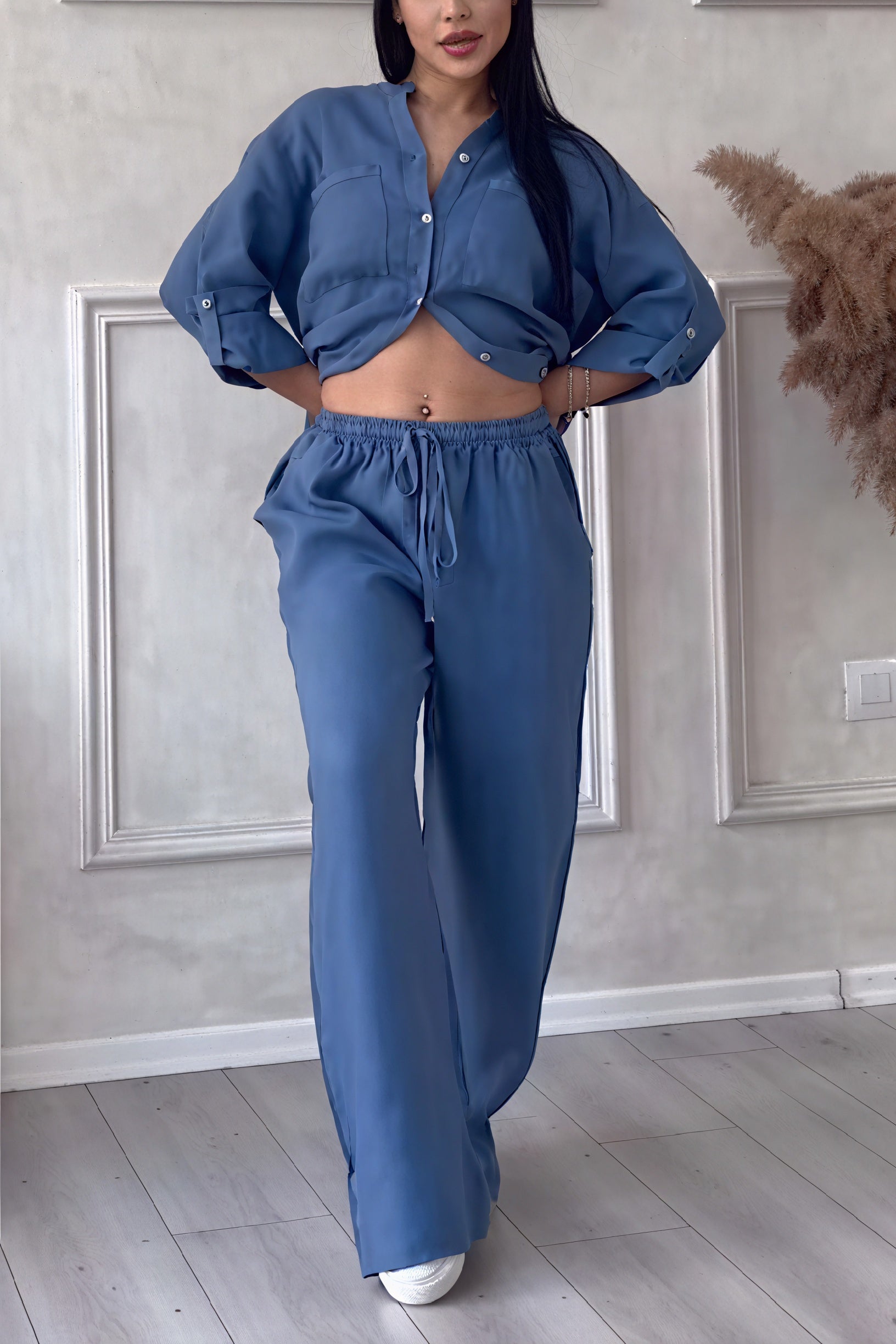 Image of Janet | Women's Button-Up Two-Piece Set