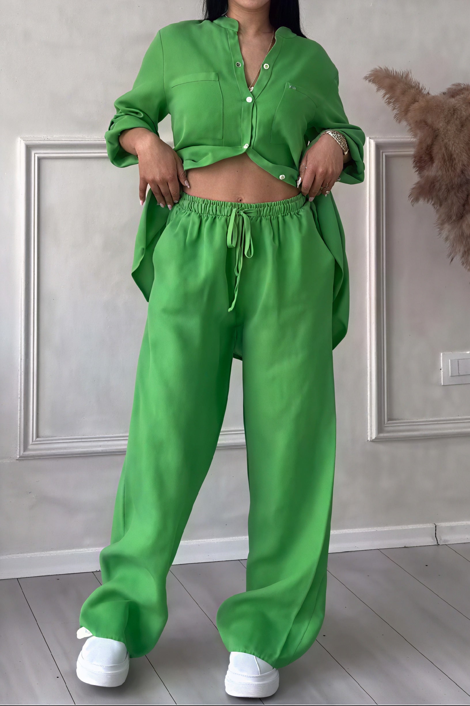 Image of Janet | Women's Button-Up Two-Piece Set