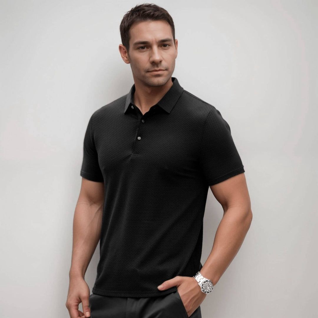 Jaxon Men's Textured Polo Shirt Short Sleeve - VibreMode