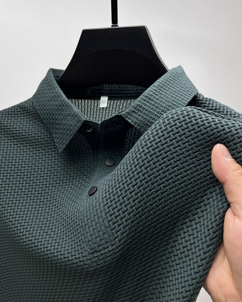 Image of Jaxon | Men's Textured Short Sleeve Polo Shirt