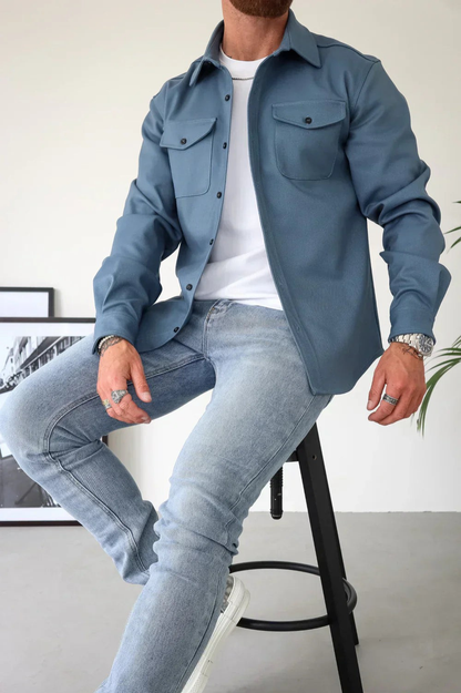 Jay | Men's Button-Down Long Sleeve Shirt Jacket - Image 2