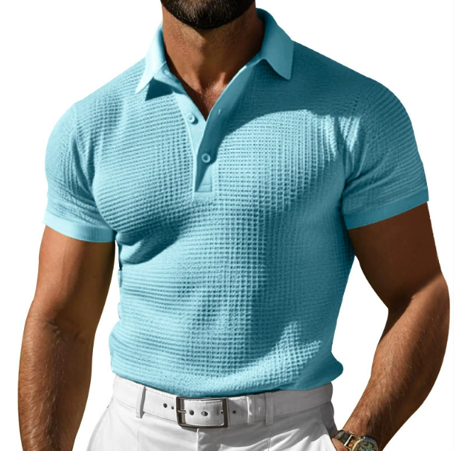 Image of Jeffrey | Men's Slim Fit Textured Polo Shirt