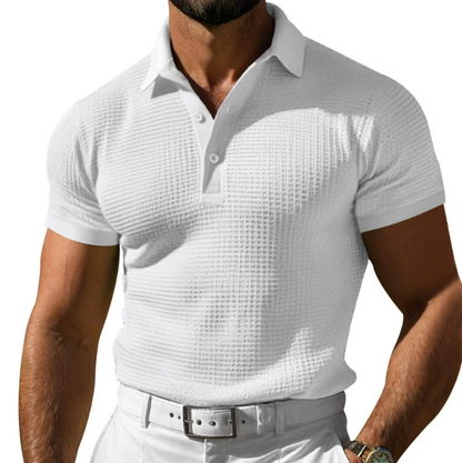 Image of Jeffrey | Men's Slim Fit Textured Polo Shirt