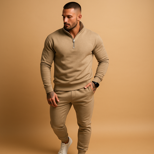Men's Jogging Suit Half-Zip Sweater Pants - VibreMode