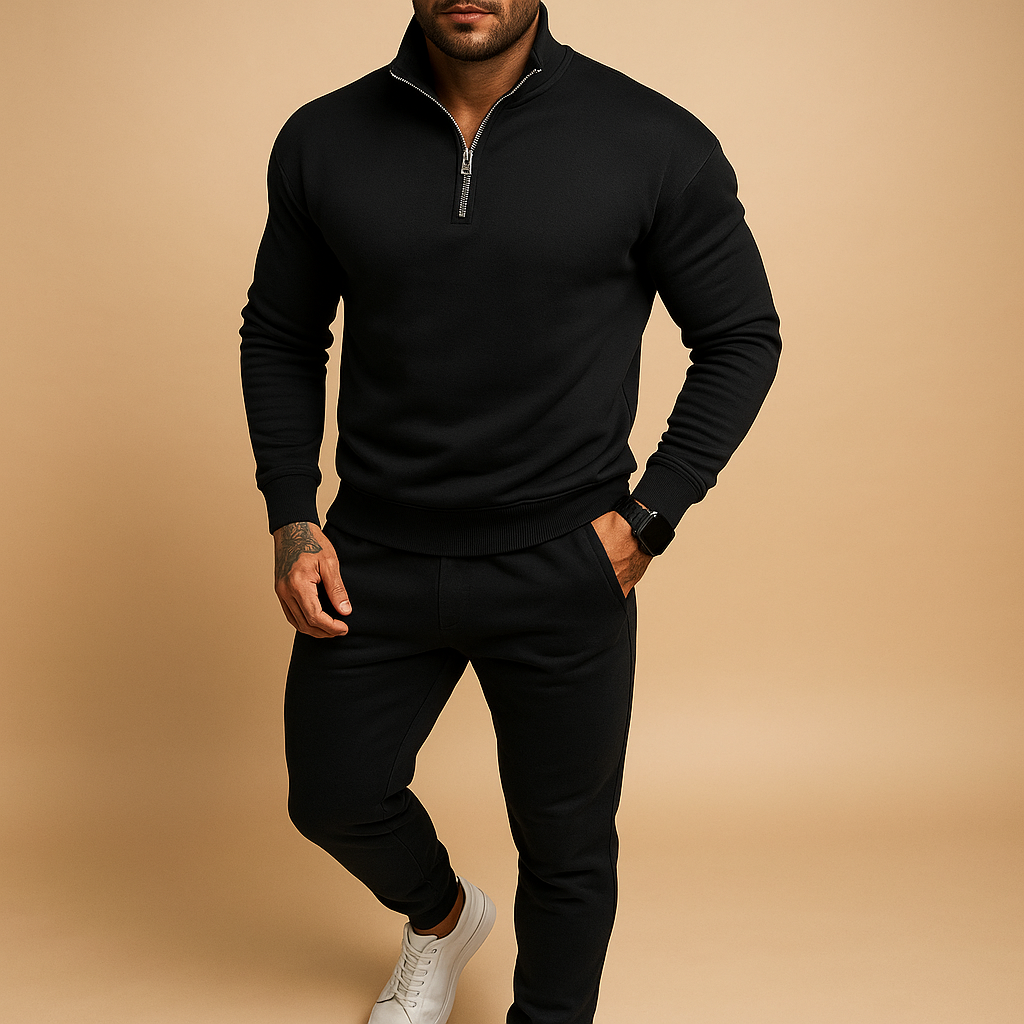 Men's Jogging Suit Half-Zip Sweater Pants