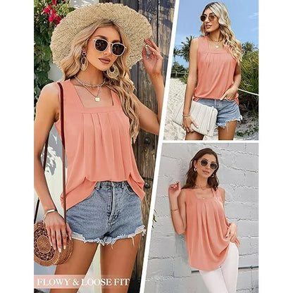 Women's Sleeveless Square Neck